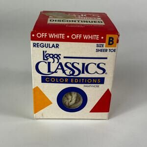 Vintage L'eggs Nylons Pantyhose Size B Color Editions Off White Socks NOS 1980s